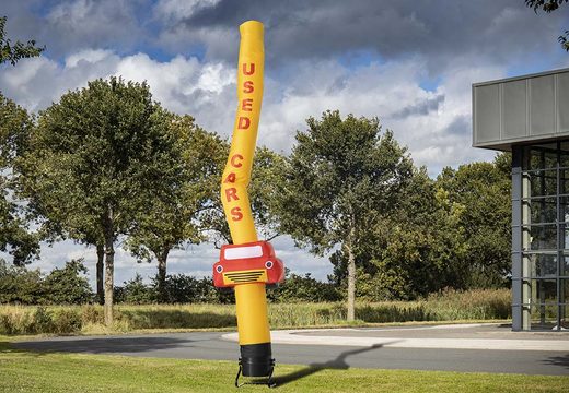 Kaufen sie ein 6m airdancer 3D auto in der farbe gelb online bei JB-Hüpfburgen Deutschland; Spezialist für aufblasbare artikel wie skydancer & skytubes