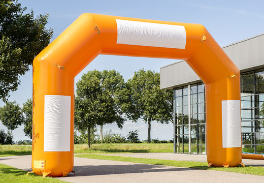 Orange start & ziel aufblasbare bögen zum verkauf bei JB-Hüpfburgen Deutschland online. Kaufen sie aufblasbare start- und zielbögen in standardfarben und -größen