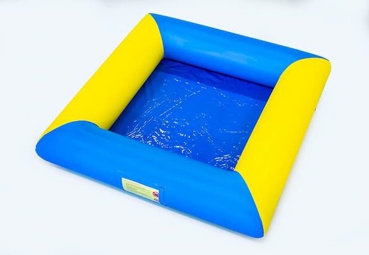 Bestellen sie eine offene blau-gelbe bällebad-hüpfburg im thema für kinder. Kaufen sie hüpfburgen online bei JB-Hüpfburgen Deutschland