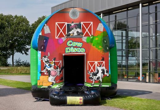 Bestellen sie eine 4,5 m große disco-hüpfburg mit mehreren themen im thema kühe für kinder. Kaufen sie aufblasbare hüpfburgen bei JB-Hüpfburgen Deutschland