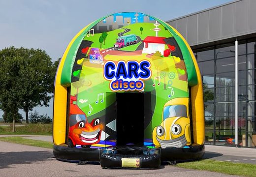 Kaufen sie jetzt eine 5,5 m lange disco-hüpfburgmit mehreren themen im auto-design für kinder. Bestellen sie aufblasbare hüpfburgen online bei JB-Hüpfburgen Deutschland