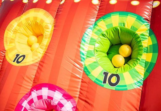 Groot opblaasbaar open bubble boarding springkussen met schuim kopen in thema carnaval circus clown voor kinderen