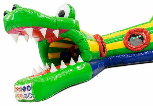 Playfun krabbeltunnel-hüpfburg im krokodil-design für kinder kaufen. Bestellen sie hüpfburgen online bei JB-Hüpfburgen Deutschland