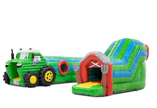 Kaufen sie große aufblasbare indoor-spielspaß-hüpfburg-kriechtunnel im traktor-thema für kinder. Bestellen sie hüpfburgen online bei JB-Hüpfburgen Deutschland