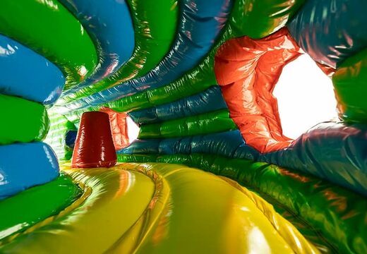 Krabbeltunnel-traktor-hüpfburg mit hindernissen, kletterhang und rutschhang für kinder. Kaufen sie hüpfburgen online bei JB-Hüpfburgen Deutschland