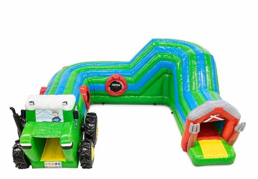 Playfun Krabbeltunnel-hüpfburg im traktor-design für kinder kaufen. Bestellen sie hüpfburgen online bei JB-Hüpfburgen Deutschland