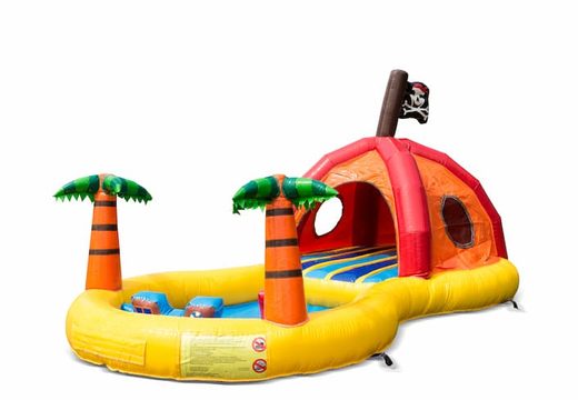 Kaufen sie eine große aufblasbare halboffene spielspaß-hüpfburg mit pool in der spielzone piraten-thema für kinder. Bestellen sie hüpfburgen online bei JB-Hüpfburgen Deutschland