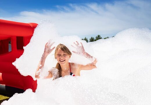 Opblaasbaar open bubble boarding park springkussen met schuim kopen in thema brandweer voor kinderen