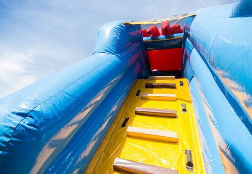 Groot opblaasbaar open speelpark springkussen van 15 meter met glijbaan en klimmen kopen in thema sealife world zee voor jongens