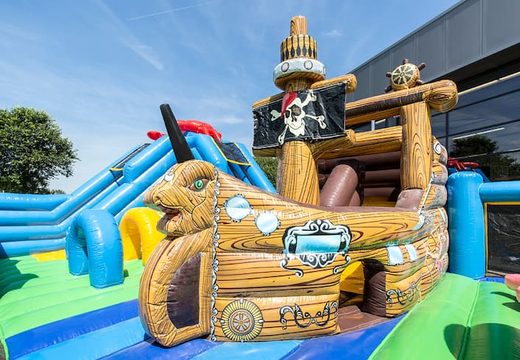 Groot opblaasbaar open speelpark springkussen van 15 meter met glijbaan en spellen kopen in thema sealife world zee voor kids