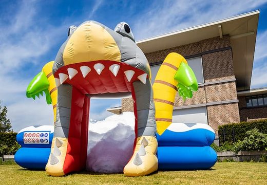 Opblaasbaar open bubble boarding park springkussen met schuim te koop in thema haai shark world voor kinderen