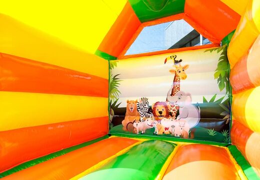 Aufblasbare midi-hüpfburg mit dschungelmotiv zum kaufen für kinder. Hüpfburgen bei JB-Hüpfburgen Deutschland online bestellen