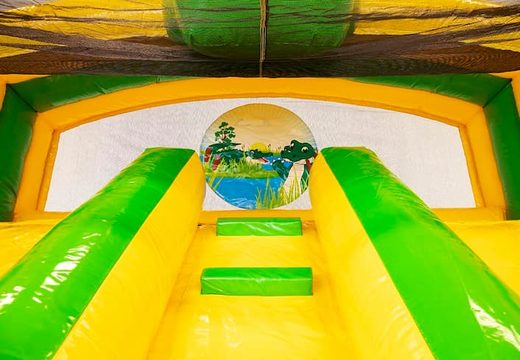 Kaufen sie bei JB-Hüpfburgen Deutschland eine aufblasbare hüpfburg mit doppelrutsche und wasserbad im krokodil-design für kinder. Bestellen sie hüpfburgen online bei JB-Hüpfburgen Deutschland