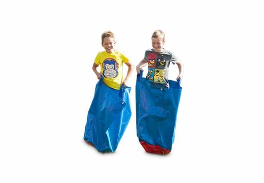 Kaufen sie blaue sackhüpftaschen für alt und jung. Bestellen sie aufblasbare artikel online bei JB-Hüpfburgen Deutschland