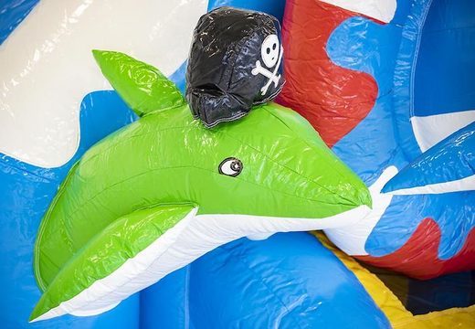 Kaufen Sie aufblasbare Hüpfburg mit Rutsche und Delfinen in mehreren Farben für Kinder