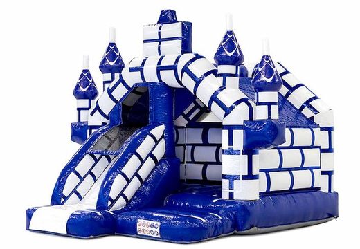 Slide Combo Inflatable Castle Themed Slide Inflatable Bouncer mit Blau und Weiß für Kinder zum Verkauf