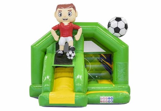 Kaufen Sie aufblasbare Hüpfburg Slide Combo mit Fußballmotiv in Grün für Kinder