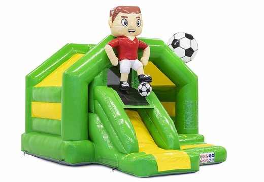Bestellen Sie Slide Combo aufblasbare Hüpfburg mit Fußballmotiv in Grün für Kinder