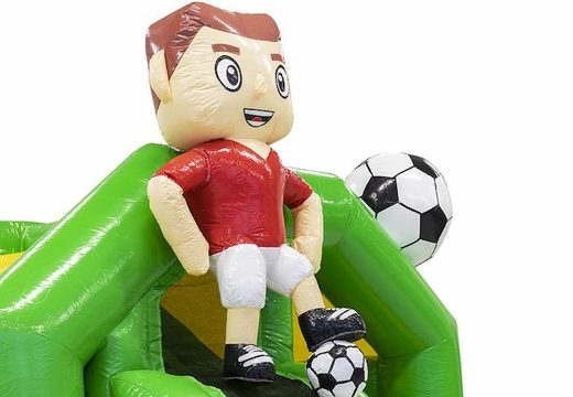 Bestellen Sie einen aufblasbaren Hüpfburg mit Fußball-Thema Slide Combo in Grün für Kinder