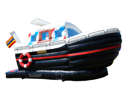 Springkussen in de vorm van een schip volledig maatwerk gemaakt