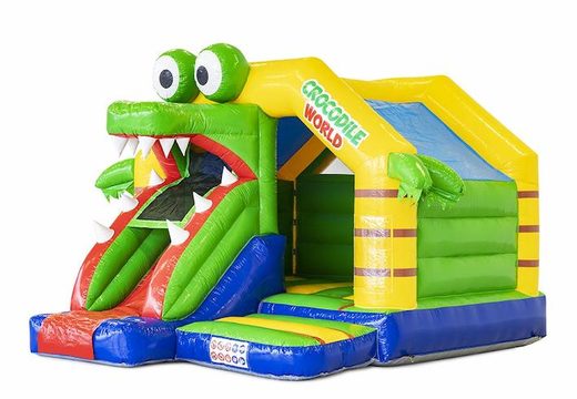 Aufblasbare Hüpfburg mit Krokodilmotiv und Rutsche zum Verkauf für Kinder