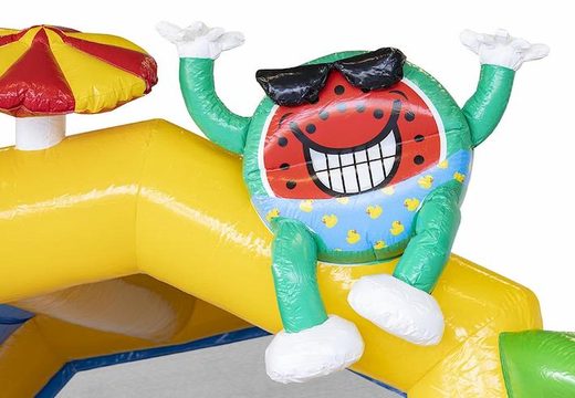 Bestellen Sie aufblasbare Hüpfburg zum Thema Sommerparty mit festlichen Objekten für Kinder