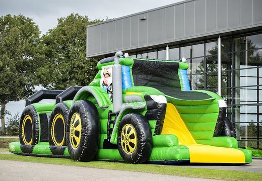 Holen sie sich jetzt Ihren einzigartigen 17 meter breiten traktor-themen-parcours für kinder. Bestellen sie aufblasbare hindernisparcours bei JB-Hüpfburgen Deutschland