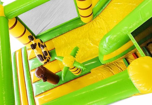Aufblasbare Dschungelrutsche mit Hüpfburgabschnitt und Hindernissen zum Verkauf für Kinder