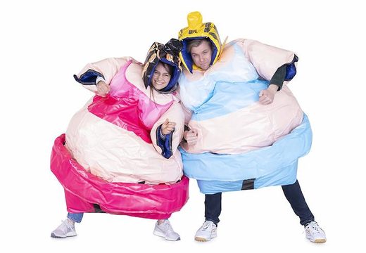 Bestellen Sie 2 Sumo-Anzüge Big Mama in Pink und in Blau zum Ringen