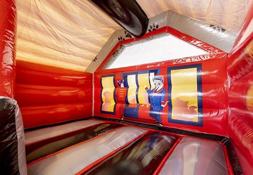 Hüpfburg Luftkissen mit Rutsche im Tierhotel-Design für Kinder bestellen
