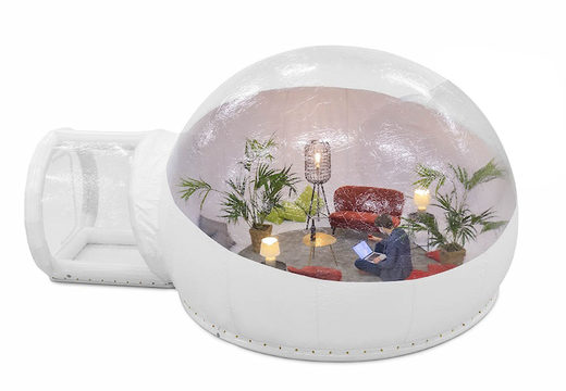 Kaufen Sie aufblasbare Kuppel teiltransparent von 4 Metern inklusive transparentem Eingang