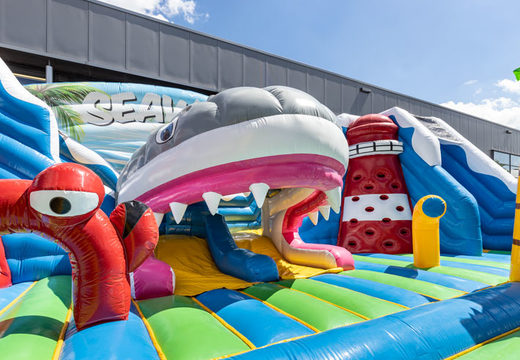 Kaufen Sie einen großen aufblasbaren Hüpfburg-Spielpark im Seaworld-Thema von 15 Metern