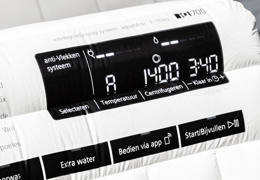 Individuelle Hüpfburg in Form einer Waschmaschine von Siemens auf Anfrage