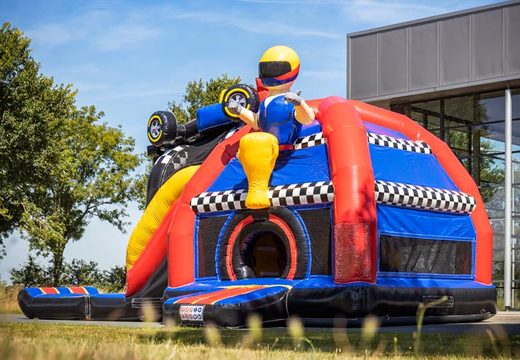 Kaufen Sie aufblasbare Multiplay-Super-Hüpfburg im Formel-1-Design mit Rutsche für Kinder