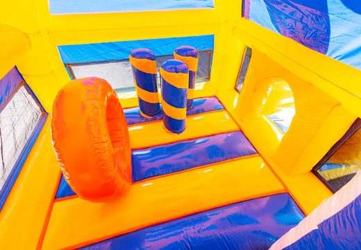 Bestellen Sie aufblasbares Luftkissen mit Sprungteil und Rutsche im Gummienten-Design für Kinder