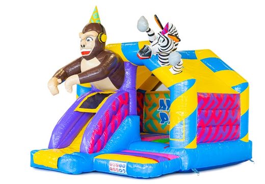 Kaufen Sie Animal Party Slide Combo Luftkissen mit Rutsche und 3D-Tiere darauf für Kinder
