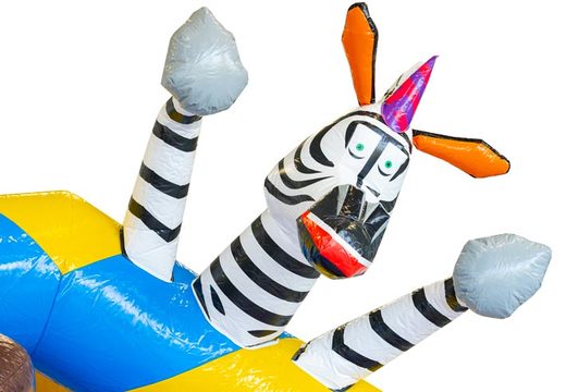 Bestellen Sie Animal Party Slide Combo Luftkissen mit Rutsche und 3D-Tiere darauf für Kinder