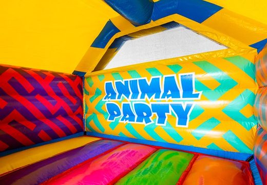 Kaufen Sie aufblasbares Luftkissen mit Rutsche in Tierparty und vielen vielen Farben für Kinder