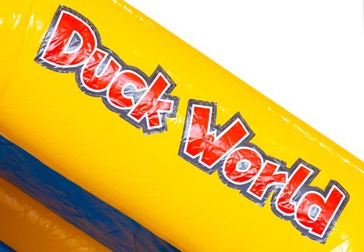 Bestellen Sie aufblasbare Hüpfburg mit Rutsche vorne im Entenmotiv für Kinder