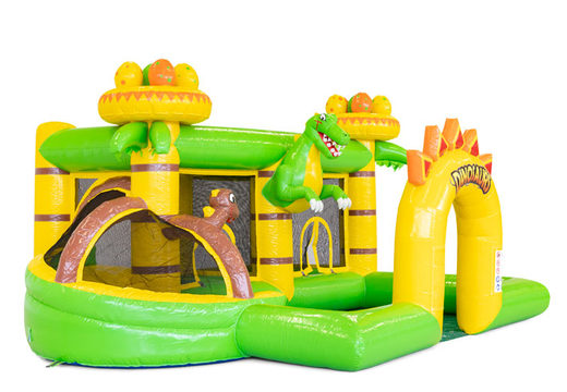 Kaufen Sie einen farbigen aufblasbaren Park im Dino-Thema für Kinder. Bestellen Sie Schlauchboote online bei JB-Hüpfburgen Deutschland