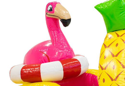 Kaufen Sie eine aufblasbare Hüpfburg im Thema Flamingo mit zum Thema passenden Drucken für Kinder. Bestellen Sie Hüpfburgen online bei JB-Hüpfburgen Deutschland