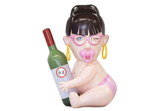 Aufblasbare Sarah als Baby mit Weinflasche online kaufen