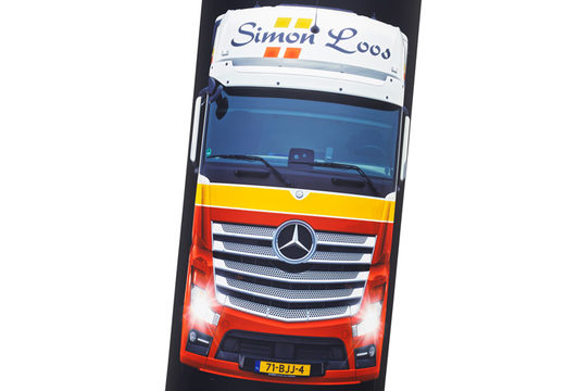 Lastwagen des Transporteurs auf Werbebogen, entworfen von JB in Meppel