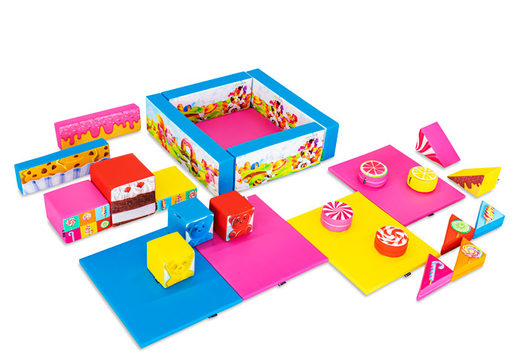 Softplay-Set XL Candy-Thema bunte Blöcke zum Spielen