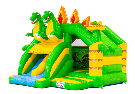 Slide Combo Double Slide Hüpfburg mit zwei Rutschen im Dino-Thema
