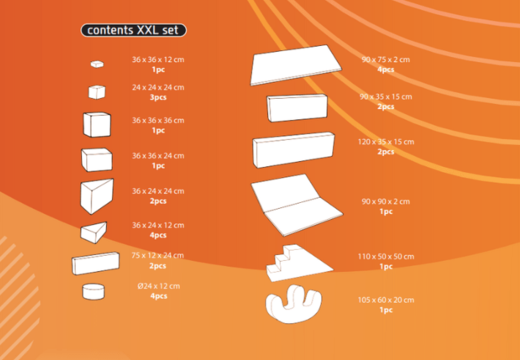Bestellen Sie den Inhalt des Softplay XXL Sets im Standard-Thema von JB Inflatables in Meppel